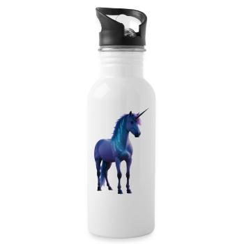 Silhouette Majestic Unicorn - Water bottle with straw - white - Right