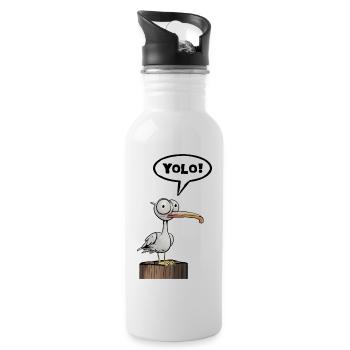 Mouette bulle Yolo - Gourde avec paille intégrée - blanc - Droite