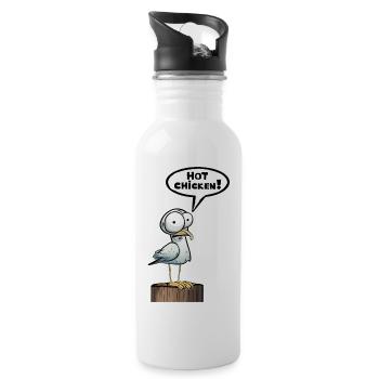 Seagull Speech Bubble Hot Chicken - Water bottle with straw - white - Right