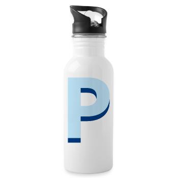 Letter p blue pop and modern - Water bottle with straw - white - Right
