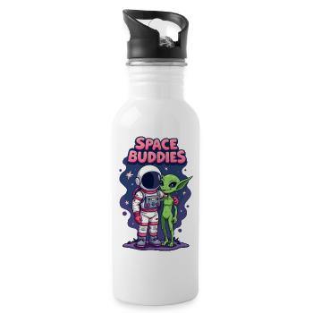 Copains de l’espace - Gourde avec paille intégrée - blanc - Droite