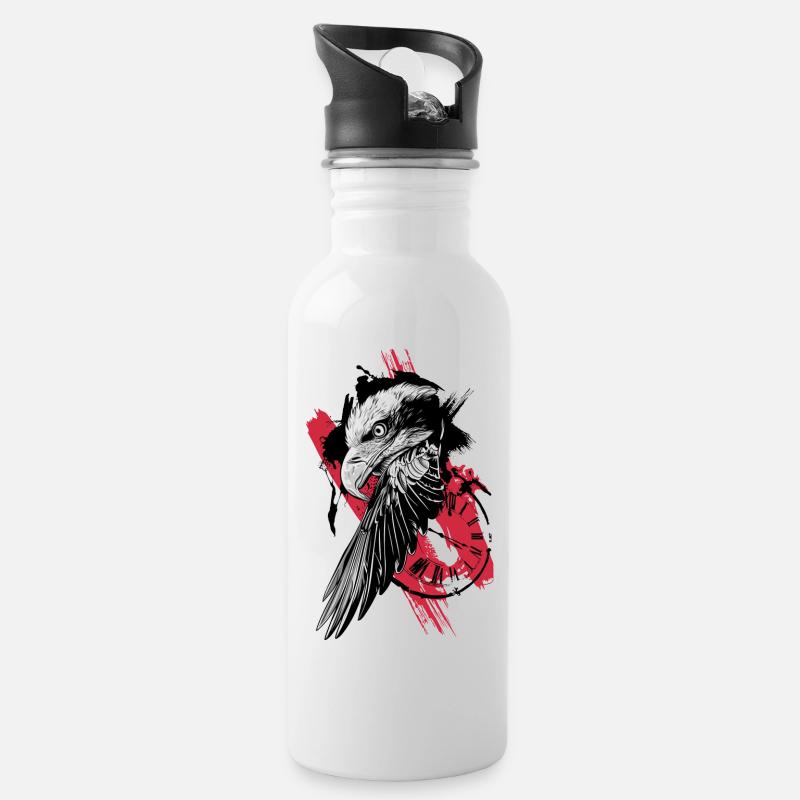 Trash Polka // Illustration - Water bottle with straw - white