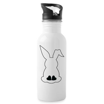 Osterhase von hinten 🐰 - Trinkflasche mit integriertem Trinkhalm - Weiß - Rechts