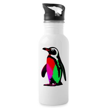 Penguin - Water bottle with straw - white - Right