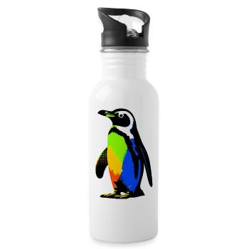 Pingouin - Gourde avec paille intégrée - blanc - Droite