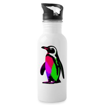 Pingouin - Gourde avec paille intégrée - blanc - Droite