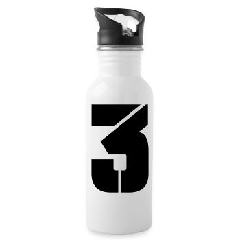 3 - Trinkflasche mit integriertem Trinkhalm - Weiß - Rechts