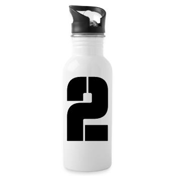 2 - Gourde avec paille intégrée - blanc - Droite