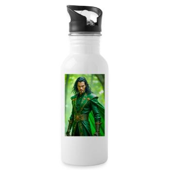Loki ist ein gerissener Trickster-Gott und Gestaltwandler - Trinkflasche mit integriertem Trinkhalm - Weiß - Rechts