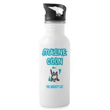 Maine Coon The mighty punk cat - Gourde avec paille intégrée - blanc - Droite
