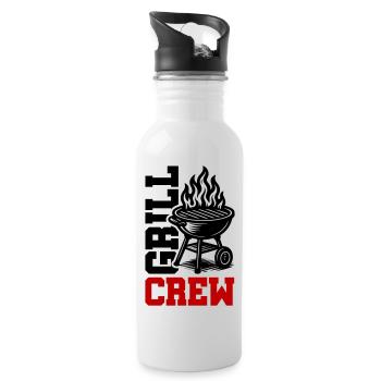 Grill Crew - Trinkflasche mit integriertem Trinkhalm - Weiß - Rechts