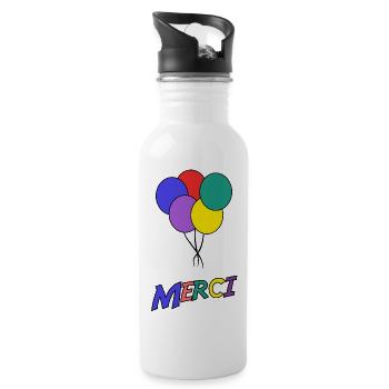MERCI. MAÎTRESSE. MAÎTRE. MERCI MAÎTRESSE - Gourde avec paille intégrée - blanc - Droite