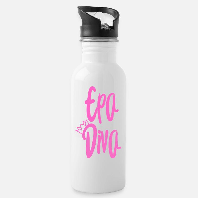 EPA-Diva - Trinkflasche mit integriertem Trinkhalm - Weiß
