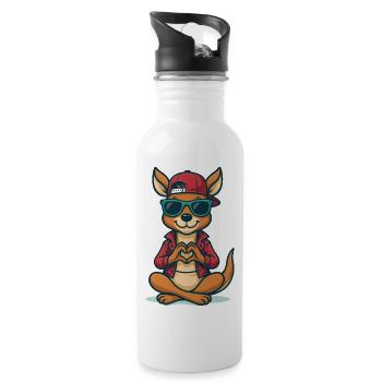 Kanga Love Vibes - Water bottle with straw - white - Right