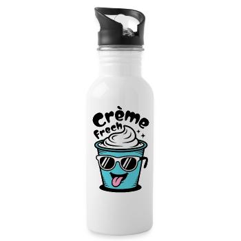 Crème Frech - Trinkflasche mit integriertem Trinkhalm - Weiß - Rechts