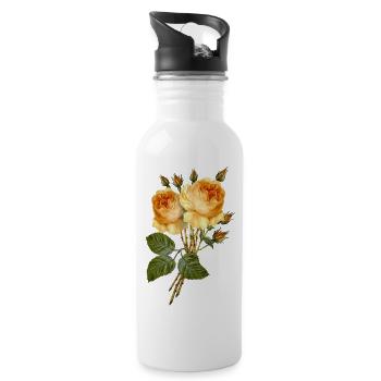 Flowers - Water bottle with straw - white - Right
