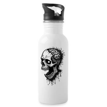 Zombieskull - Trinkflasche mit integriertem Trinkhalm - Weiß - Rechts