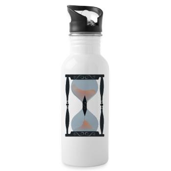sandtimer, memento mori - Trinkflasche mit integriertem Trinkhalm - Weiß - Rechts