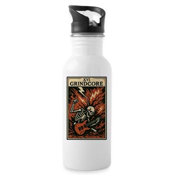 Grindcore Tarot Card – Explosive Skeleton Shred - Water bottle with straw - white - Right