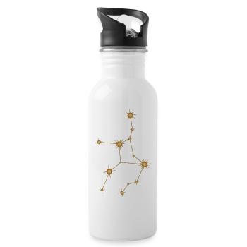 Étoile Constellation Vierge Zodiaque Signe de naissance Doré - Gourde avec paille intégrée - blanc - Droite