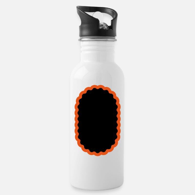 Patch vélo ovale, vélo patch vélo - Gourde avec paille intégrée - blanc