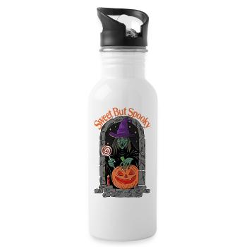 Sweet But Spooky  - Water bottle with straw - white - Right