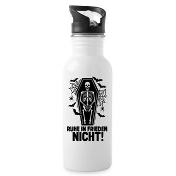 Halloween Rest In Peace NOT - Water bottle with straw - white - Right