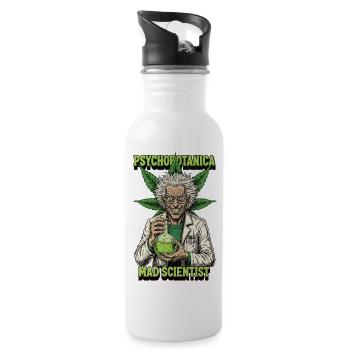 PsychoBotanica Mad Scientist - Water bottle with straw - white - Right
