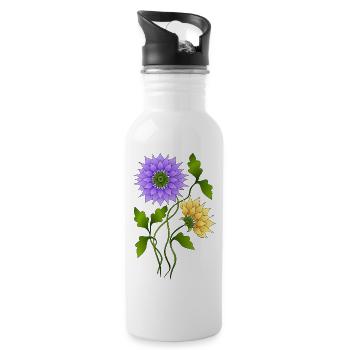 Fleur - Gourde avec paille intégrée - blanc - Droite
