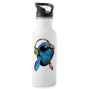 Blauwal Wal Blauwale Walgesang Taucher Ozean Wale - Trinkflasche mit integriertem Trinkhalm - Weiß - Rechts