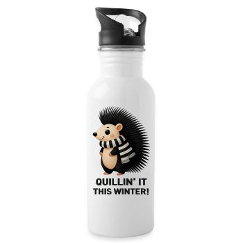 Quillin' it this winter! - Water bottle with straw - white - Right