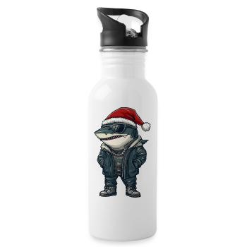 Hai Weihnachten Winter - Trinkflasche mit integriertem Trinkhalm - Weiß - Rechts