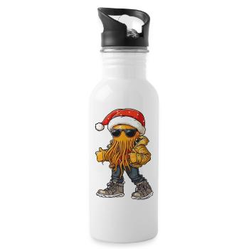 Qualle Weihnachten Winter - Trinkflasche mit integriertem Trinkhalm - Weiß - Rechts