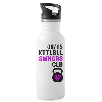 Kettlebell Heart Swingers 08/15 - Water bottle with straw - white - Right