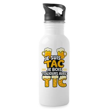 I am TAC I Always Drink with ICT - Water bottle with straw - white - Right
