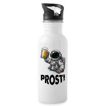 Astronaut mit Bierglas - Trinkflasche mit integriertem Trinkhalm - Weiß - Rechts