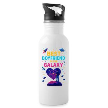 Best Boyfriend Galaxy, Valentine's Day Gift - Water bottle with straw - white - Right