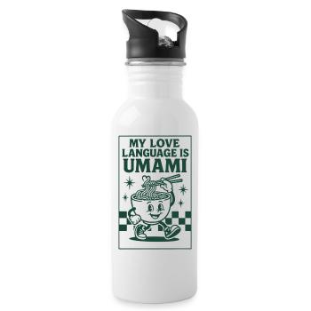 Umami ist Liebe | Ramen Nudeln - Trinkflasche mit integriertem Trinkhalm - Weiß - Rechts