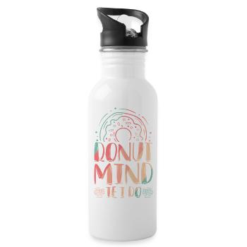 Donut fast food - Water bottle with straw - white - Right