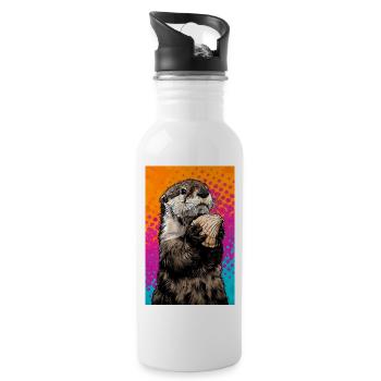 Otter - Trinkflasche mit integriertem Trinkhalm - Weiß - Rechts