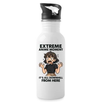 Extreme Anime Moment Downhill Vibe - Water bottle with straw - white - Right