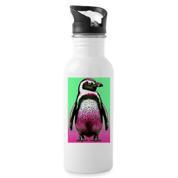 penguin - Water bottle with straw - white - Right