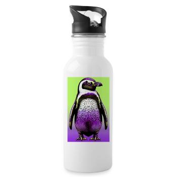 pingouin - Gourde avec paille intégrée - blanc - Droite