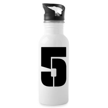 5 - Trinkflasche mit integriertem Trinkhalm - Weiß - Rechts