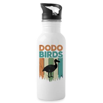 Dodo Birds Oiseau Rétro Vintage Extinctus - Gourde avec paille intégrée - blanc - Droite