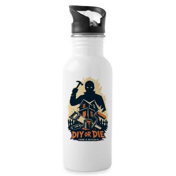 DIY Or Die Horror Design - Water bottle with straw - white - Right