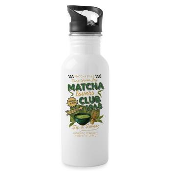 Matcha Lovers Club 1948 Grüner Tee Matcha Latte Spaß - Trinkflasche mit integriertem Trinkhalm - Weiß - Rechts