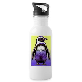 penguin - Water bottle with straw - white - Right