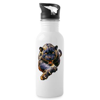 Great panther - Water bottle with straw - white - Right