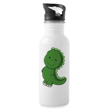 Emerald Dino Charm - Water bottle with straw - white - Right